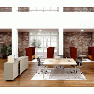 Table de réunion carrée Blade - Alea - Oui, 160, Chêne clair_1