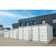 Conteneur de stockage 8 pieds Gris en acier étanche - Eurobox - 3D containers_1