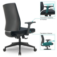 Fauteuil de travail Carine - Translation d'assise - Mécanisme synchrone - Référence 6372 FR204_1
