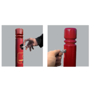 Potelet - Cendrier peint sur zinc, contenance 1500 mégots - 4 pommeaux au choix - Hauteur 1200 mm_2