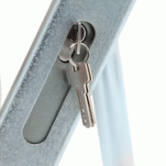 Barrière de parking avec fermeture automatique - cylindre européen - 3 pieds - tube zingué antirouille Ø 50 mm_1