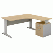 Bureau d'angle compact piètement métal avec caisson porteur So Aitana_1