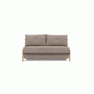 Innovation Living - Canapé design Cubed Wood 02 convertible lit 160x200 cm - Tissu Cordufine Beige_1