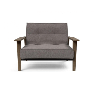 Fauteuil design convertible Splitback Frej Mixed Dance Grey - Innovation Living - Lit 90x115 cm avec accoudoirs en chêne fumé_1