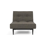 Innovation Living - Fauteuil Splitback Styletto Convertible Lit 90x115 cm - Pieds Fuseau Noir - Tissu Flashtex Dark Grey_1