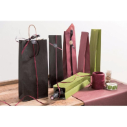 Sac kraft 2 bouteilles noir - poignées torsadées 18x8.5x39 cm - par 50_1