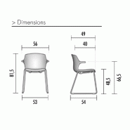 Siège visiteur design No Frill - Mobel Linea - Bleu clair_1