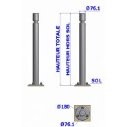 42.11-91 - Potelets fixes sur platine - Hauteur hors-sol 0,90m - Gorge Ø76mm_1