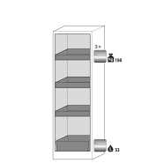 Armoire de sécurité Q-PEGASUS-90 - Modèle Q90.195.060.WDAC - Réf 30074-050-30821 - Type 90, double porte, testée NF EN 14470-1_1