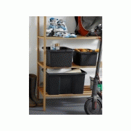 Bac de rangement empilable et superposable 45L - Noir - Dimensions compactes et légèreté_1