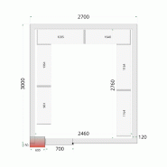 Chambre froide négative CRNF2730 Blanc 2700 x 3000 x 2200 mm TEFCOLD_1