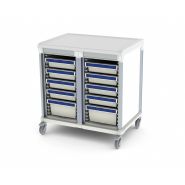 Chariot de soin hospitalier Weecart - 2 colonnes, configuration modulable pour stockage et transfert de médicaments et instruments_1