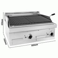 Grill à pierre de lave professionnel au gaz en acier inoxydable - 800 x 700 mm_1