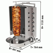 Grill Döner kebab gaz 10 brûleurs max 90 kg avec verre Robax - moteur en bas_1