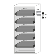 Armoire de sécurité S-CLASSIC-90 modèle S90.196.090.WDAS - Réf 30205-001-33713 - Type 90 pour substances dangereuses inflammables - Certifiée NF EN 14470-1_1