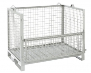 Palette métallique grillagée - caisses-palettes EPAL gerbables avec demi-portes et plancher bois optionnel_1