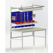 Poste de travail ergonomique réglable en hauteur de 700 à 950 mm, pieds en A_1