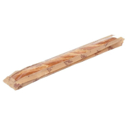 Sac baguette à fenêtre 9+3x60cm - par 1000 - Papier kraft brun - Fenêtre polypropylène_1