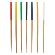 Baguettes en bambou - Set de 2 avec extrémités peintes - Couleur blanc - Poids 16g_1