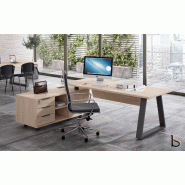 Bureau avec meuble d'angle Pyramid - 230, Blanc, Gauche_0