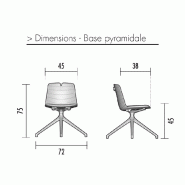 Chaise Mindy avec pied pyramidal - Mobel Linea. - Anthracite_0
