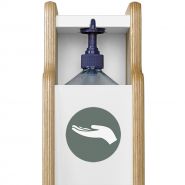 L'hydrô blanche - borne de gel avec pédale mécanique - dimensions : H 106 cm, P 17 cm, L 12 cm - capacité 500 ml_1