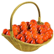 Panier fruits polypropylène effet osier - papaye 39x34,5x34cm_1