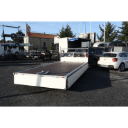 Remorque plateau Humbaur HN 305121 - 2 essieux, roues surbaissées, ridelles alu, dimensions 5100x2100 mm_1