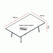 Table de réunion rectangulaire Ogi - MDD. - 240, Anthracite, Anthracite_1