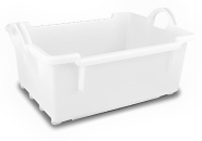 Bac gerbable avec rotation de 90° - Fond et parois pleins - 650mm x 450mm - PEHD - Norme Europe_1