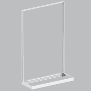 Cadre de gondole simple en acier blanc L120xP47xH180cm - pour panneau rainuré_1
