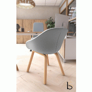 Chaise visiteurs Tilos pieds bois - Mobel linea - Vert_2