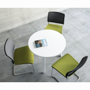 Table de réunion ronde Ogi - MDD. - 120, Anthracite, Aluminium satiné_1