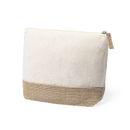 Trousse de toilette zippée en coton et jute laminé - couleur naturelle - 30g_1