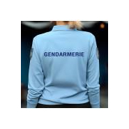 Polo bleu femme gendarmerie manches longues cooldry maille piquee - Militaires, Gendarmerie, Police et Sécurité_1
