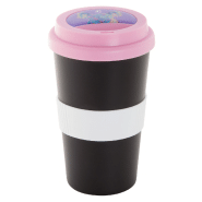 Mug thermos customisable - double parois en plastique - 400 ml - couvercle bec verseur et grip en silicone_1