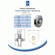 Roue à gorge en V de 120 mm avec 1 roulement à billes_1