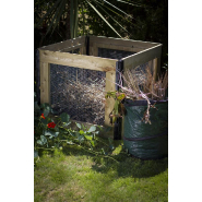 Bac à structurant droit grillagé pour déchets - 550L et 1000L - Résineux raboté et Douglas raboté_1