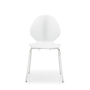 CHAISE DESIGN CALLIGARIS BASIL AU PIÉTEMENT MÉTAL CHROMÉ_1