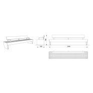 LBQ155 - Banc connecté avec dossier et accoudoirs - MMCité 1 a.S. - Hauteur 795 mm - Bois massif et structure en acier_1