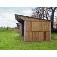 Abri de stockage en acier avec toiture bac acier, bardage bois et ancrage au sol avec platine_1
