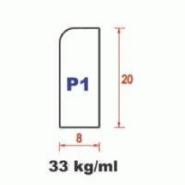 Bordure de trottoir P1 - Classe T - Longueur 1m - SEAC - Norme NF EN 1340_1