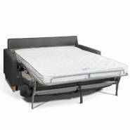 Canapé convertible express scandinave 140cm - Matelas 16 cm en microfibre gris graphite - Fabrication italienne_1