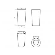 La corbeille Smooth - Poubelle publique - The Italian Lab - UHPC, armature acier, capacité 80L - D. base 350, D. sup. 450, H 810 mm_1