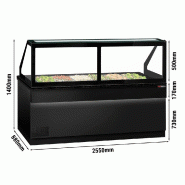 Saladette TORONTO - L2550 mm - Noire - 4 portes - 6x GN 1/1 - P900_1