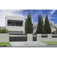 Meribel - Clôture en aluminium pleine avec frise contemporaine - Thermolaquage Qualicoat - Garantie 10 ans_1