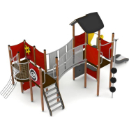 Structure multi-jeux pour enfants 3 à 5 ans - Unimini Kolla - 8047092 - Hags - Poteaux bois et panneaux HPL_1