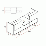 Banque d'accueil lumineuse Tera - MDD - Chêne Canadien, Blanc mat, 306_1