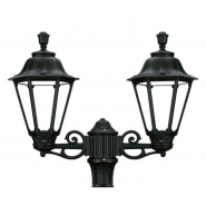 Luminaire pour mât 2 bras - Indura Medium 6 IP55 E27 2x42W noir - extérieur en résine avec diffuseur en méthacrylate_1