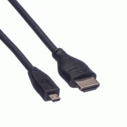 Roline câble hdmi high speed avec ethernet, hdmi m - micro hdmi m, 2 m_1
